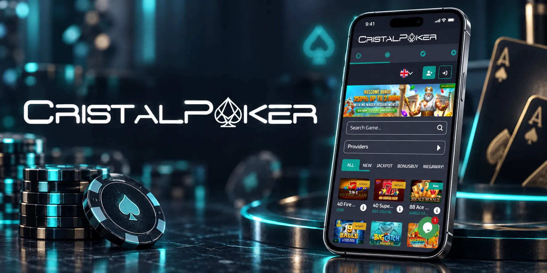 CristalPoker Casino App-Screenshot